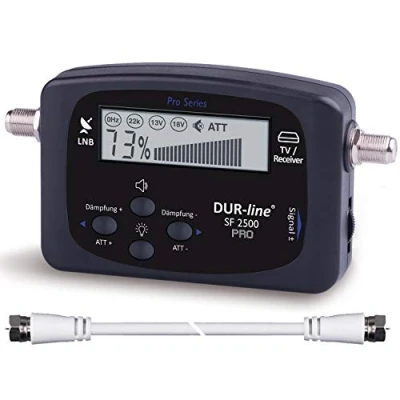 Afbeelding van DUR line NEW SF 2500 Pro Satellietzoeker Verbeterd display en elektronica Digitale satellietmeter voor de exacte aanpassing van uw satellietantenne Finder incl. F kabel begrijpelijke