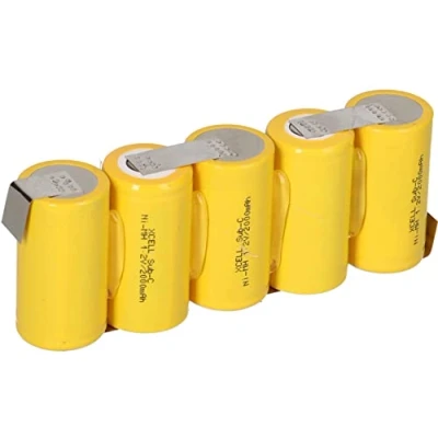 Afbeelding van 5 delige serie accu Sub C 2000mAh 6V NiMH met soldeervlag F1x5 accupack