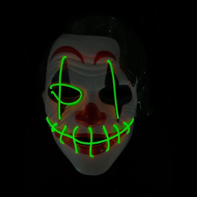 Afbeelding van Halloween masker The joker LED groen