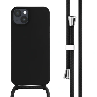 Afbeelding van Apple iPhone 14 Plus Hoesje Siliconen en TPU (zacht) iMoshion Softcase/Koordhoesje/Backcover Zwart Telefoonhoesje