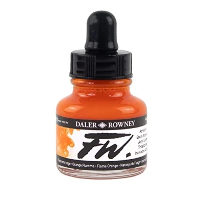 Afbeelding van Daler Rowney acryl verf FW acrylverf, 29,5 ml flessen, verschillende kleuren 29.5ml (1oz) Oranje (Flame Orange)