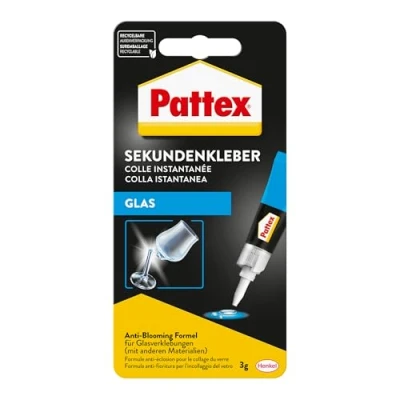 Afbeelding van Pattex secondelijm glas, tube van 3 g met transparante vloeibare lijm, vaatwasmachinebestendig, voor snelle, nauwkeurige noodverlijming vele soorten glas