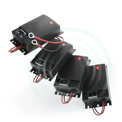 Afbeelding van greate 4 x marterverschrikker voor de auto met 12 V batterijaansluiting, marterverjager motorruimte, marterbescherming auto, ultrasoon geluid