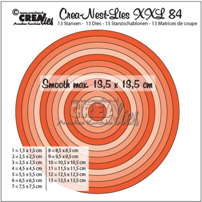 Afbeelding van Crealies Crea Nest Lies XXL no 84 gladde cirkels halve cm CLNestXXL84 13,5x13,5