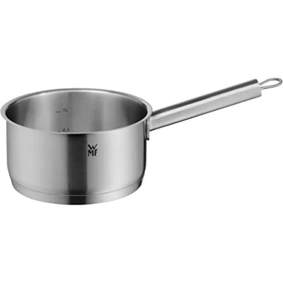 Afbeelding van WMF Comfort Line steelpan, 16 cm, zonder deksel, kleine pan 1,4 l, kookpan klein, pastapan, melkpan, inductie, Cromargan roestvrij staal, gematteerd, schaalverdeling, stapelbaar, ongecoat