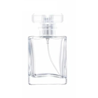 Afbeelding van Zénitude Glassworks 50ml Lege Glazen Parfum Spray Fles Verstuiver Rechthoekig (Zilver)