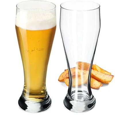 Afbeelding van KADAX K5095 Bierglazenset bierzijde van glas biertulpen tarweglazen voor donker en licht bier ambachtelijke bierglazen bierpul pilsner bierglas bierbeker (665 ml 2 stuks transparant)