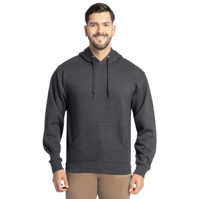 Afbeelding van Fruit of the Loom Eversoft Fleece Hoodies, Pullover &amp; Volledige Ritssluiting, Vochtafvoerend Ademend, Maten S 4X, Zwarte Heather, 3XL