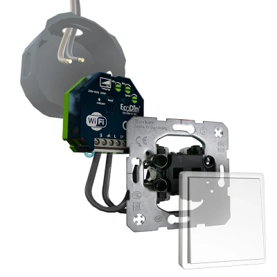 Afbeelding van Berker led tastdimmer WiFi 0 200W, inbouw, kleine inbouwdiepte, 2 draads en 3 draads, ECO DIM.10 + pulsdrukker