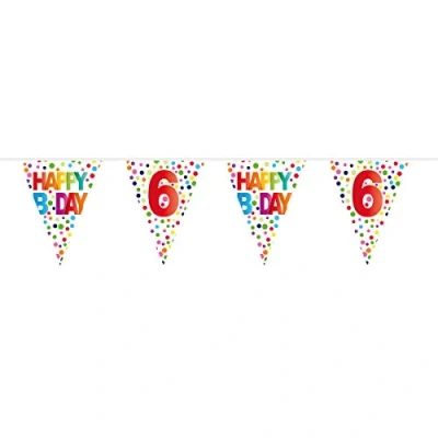 Afbeelding van Folat vlaggenlijn Happy Bday 6 jaar 10 meter