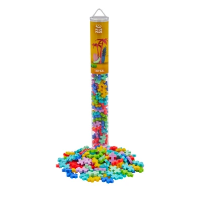 Afbeelding van Plus Tropical Mix Tube Constructiespeelgoed Set Met Bouwstenen 100 Delige Bouwset Bouwspeelgoed Vanaf 3 Jaar