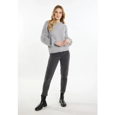 Afbeelding van Dreimaster Vintage Dames Gebreide Trui SCHMUDDELWEDDA XL/XXL / Grijs Melange 50% Nylon 30% Polyester Acrylaat 10%