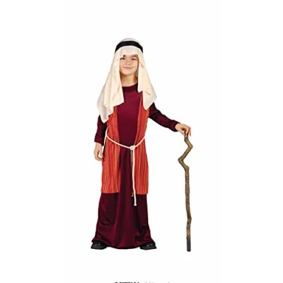 Afbeelding van Guirma Middeleeuwen &amp; Renaissance Kostuum Herder Uit Jeruzalem Rood Jongen 5 6 jaar Kerst Verkleedkleding