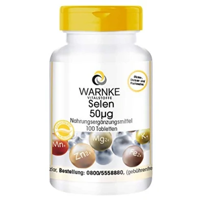 Afbeelding van Selenium 50µg van seleniumgist veganistisch 100 tabletten Warnke Vitalstoffe Duitse apothekerskwalitei