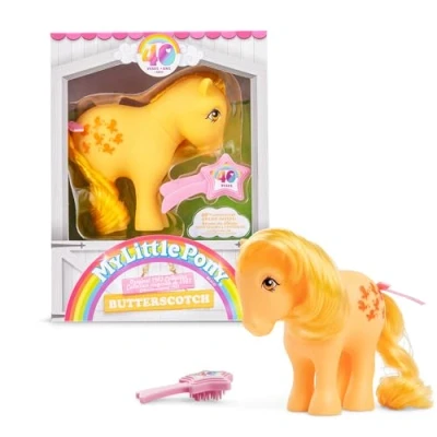 Afbeelding van My Little Pony, Butterscotch Classic Basic Fun, 35323, retro paardencadeau voor jongens en meisjes, eenhoorn speelgoed meisjes van 3 jaar ouder