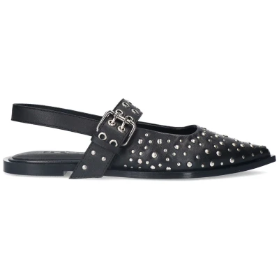 Afbeelding van Sacha leren slingback loafers zwart