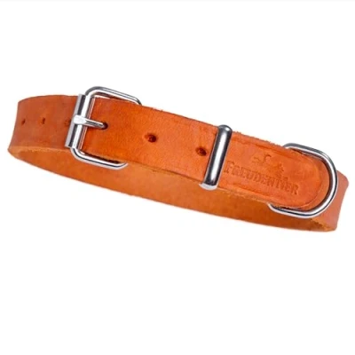 Afbeelding van Hondenhalsband vetleer (Sunset Orange, 24 35cm)