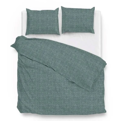 Afbeelding van Dekbedovertrek Zo! Home Lino Emerald Green Katoen 260 x 200 / 220 cm Extra Breed