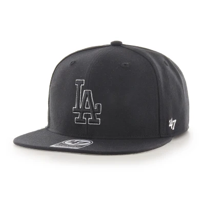 Afbeelding van 47 Brand Los Angeles Dodgers No Shot Captain Cap B NSHOT12WBP BKD, Mannen, Zwart, Pet, maat: One size