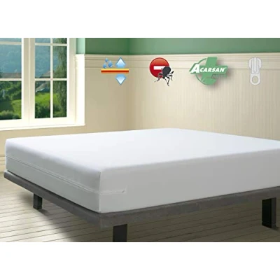 Afbeelding van Savel Matrashoes 105x190/200 cm Ademend topmatras Waterdichte topper Gecertificeerd Oeko Tex Met Rits