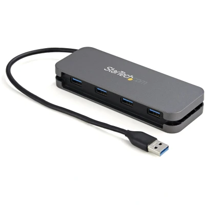 Afbeelding van StarTech.com HB30AM4AB interface hub USB 3.2 Gen 1 (3.1 1) Type A 5000 Mbit/s Zwart, Grijs