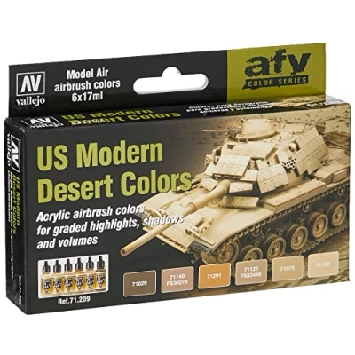 Afbeelding van Vallejo Model Air Set Amerikaanse moderne woestijnkleuren, 17 ml (Pack van 6)