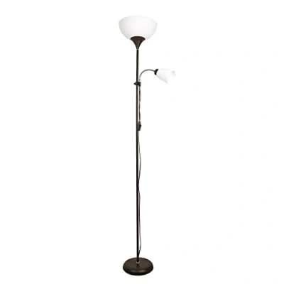 Afbeelding van BEL AIR HOME Varese Staande Lamp Woonkamer 2xE27 Fittingen Richtbaar Licht Metaal en Polycarbonaat, 178x28 cm, Zilver, Aluminium