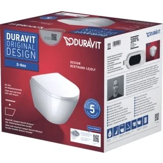 Afbeelding van Duravit D Neo Rimless Pack compact wandcloset 48 cm, wit 45880900A1 Minimalistisch design