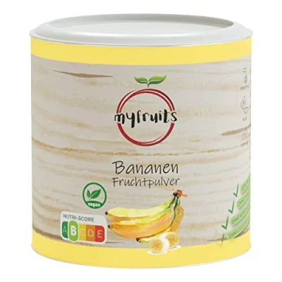 Afbeelding van myfruits Bananenpoeder, gevriesdroogd, 200 g, 100% bananen, fruitpoeder voor smoothie, shakes en yoghurt
