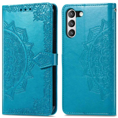 Afbeelding van Samsung Galaxy S21 FE Hoesje Kunstleder iMoshion Bookcase Turquoise Telefoonhoesje