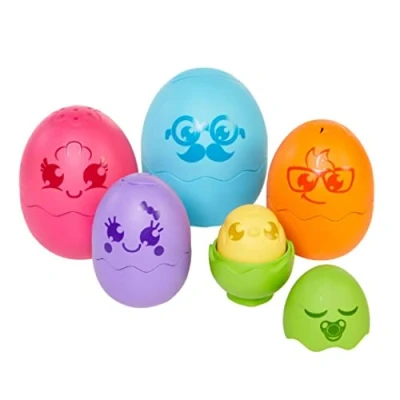 Afbeelding van TOMY Toomies Hide and Squeak Nesting Eggs Baby Toy, Educational Shape Sorter with Colours Sound, Easter Toy for Babies, Toddlers &amp; Little Kids from 6 Months, 1, 2 3 Year Olds