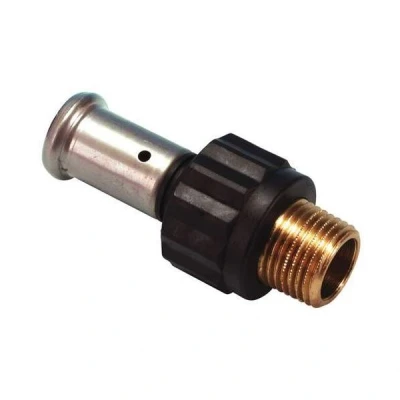 Afbeelding van Henco puntstuk Ø26x3/4&quot; pers x buitendraad. Artikelnr: 17PK 2605