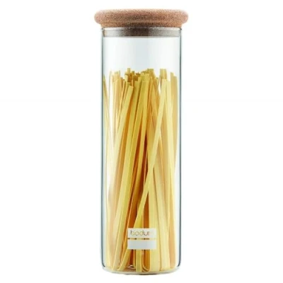 Afbeelding van Bodum 8525 109 2 YOHKI Contenitore con tappo in sughero, Vetro, trasparente, 29.5 x 10.29 cm, 1.9 L