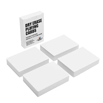 Afbeelding van Dry Erase blanco speelkaarten, pokerformaat 2,5 &quot;x 3,4&quot;, 180 herbruikbare kaarten, flashkaarten, bordspelkaarten, studiegids en notitiekaarten (180 kaarten)
