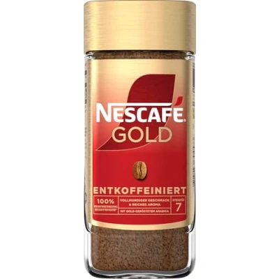 Afbeelding van NESCAFÉ GOLD Cafeïnevrije oploskoffie, oploskoffie van voortreffelijke koffiebonen, vol &amp; aromatisch, cafeïnevrij, per stuk verpakt (1 x 100 g)
