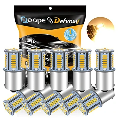 Afbeelding van Defvnsy 1156 BA15S P21W LED Lamp 12V 2.2W 500LM Super Heldere Warm Wit Interieur Lampen voor RV Boot Yard Trailer, 4014 39SMD 1141 1003 7506 Vervanging (10 Pack)