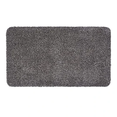 Afbeelding van wasbare deurmat katoen absorberende Entra antislipmat (75 x 130 cm antraciet)