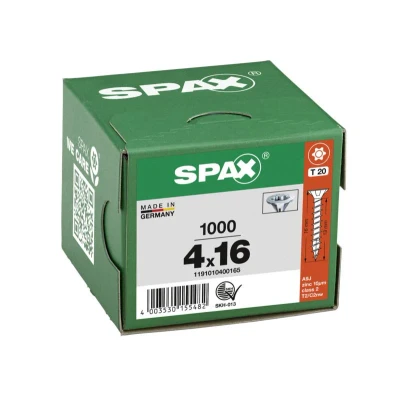 Afbeelding van Spax T star spaanplaatschroef vz pk 4.0x16mm TX20 (1000 st)