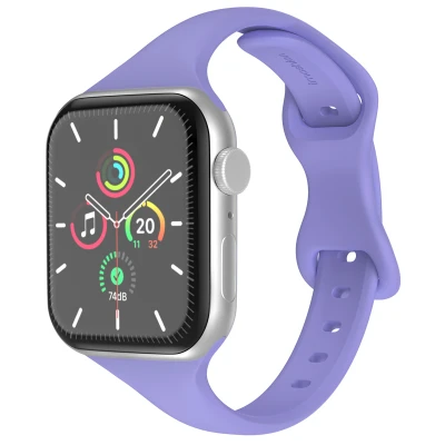 Afbeelding van Apple Watch bandje Siliconen en TPU (zacht) Lila Geschikt voor Series1/2/3/4/5/6/7/8/9/10/SE (38/40/41 mm) Series 10 (42