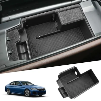 Afbeelding van SHAOHAO Middenconsole, armleuning, opbergbox voor BMW 5 serie g30, G31, G38, 2020, 2021, 2022, 2023, middenarmsteun, organizer, tray accessoires, G31 accessoires