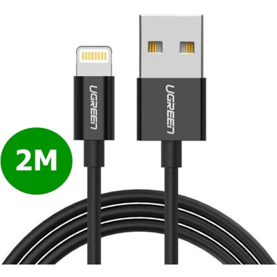 Afbeelding van Ugreen MFI gecertificeerd Lightning naar USB Sync &amp; Oplaadkabel voor iphone, ipad, itouch 2 Meter