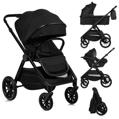 Afbeelding van Lionelo Layla Kinderwagen 3in1 XXL SET incl. i Size autostoel Veelzijdig en jaarrond Grote wielen Bediening met een hand Voor alle soorten terrein Accessoireset