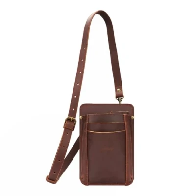 Afbeelding van TOURBON Lederen Tuingereedschap Riem Pouch Bloemist Verstelbare Taille Tas voor Tuinders Timmerlieden Bouwers