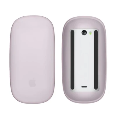 Afbeelding van kwmobile Siliconen beschermhoes compatibel met Apple Magic Mouse 1/2 Zachte muis hoes Meer grip Deels doorschijnend lavendel