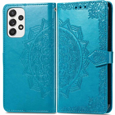 Afbeelding van Samsung Galaxy A53 Hoesje Kunstleder iMoshion Bookcase Turquoise Telefoonhoesje