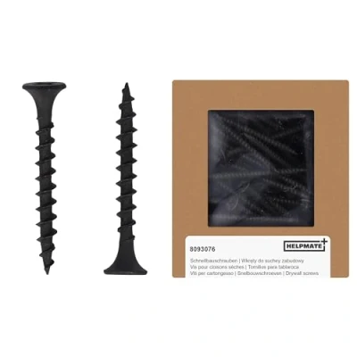 Afbeelding van HELPMATE Rigips schroeven trompetkop 3,9 x 35 gefosfateerd universele gipsplaten koolstofstaal set 250 met kruiskop PH2 aandrijving en grove schroefdraad voor het bevestigen van