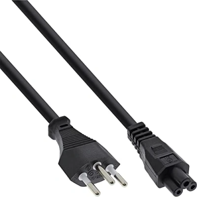Afbeelding van InLine® Voedingskabel voor laptop, Zwitserland, 3 pins koppeling, 2m