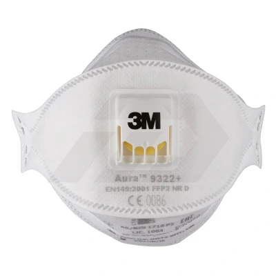 Afbeelding van 3M Aura™ 9322+ Fijnstofmasker met ventiel FFP2 D 10 stuk(s) DIN EN 149:2001, 149:2009