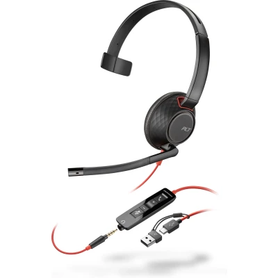 Afbeelding van POLY Blackwire 5210 mono USB C headset + 3,5 mm stekker C/A adapter
