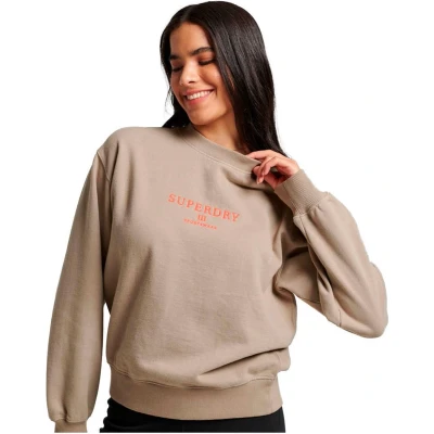 Afbeelding van Superdry Embroidered Loose CREW Sweater, Dames, Maat: 36, Winter twig beige